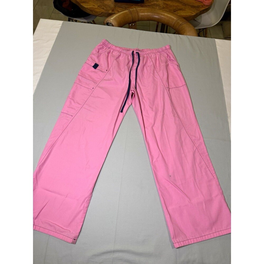 Scrubstar Medical Scrub Pants Pink L Knit Polyester Solid Classic Drawstring